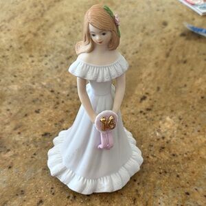 Elegant White and Pink Sweet 16 Cake Topper figurine